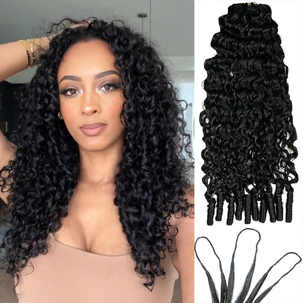 Pre Loop Twist Crochet Virgin Human Hair Osynliga virkade hårförlängningar