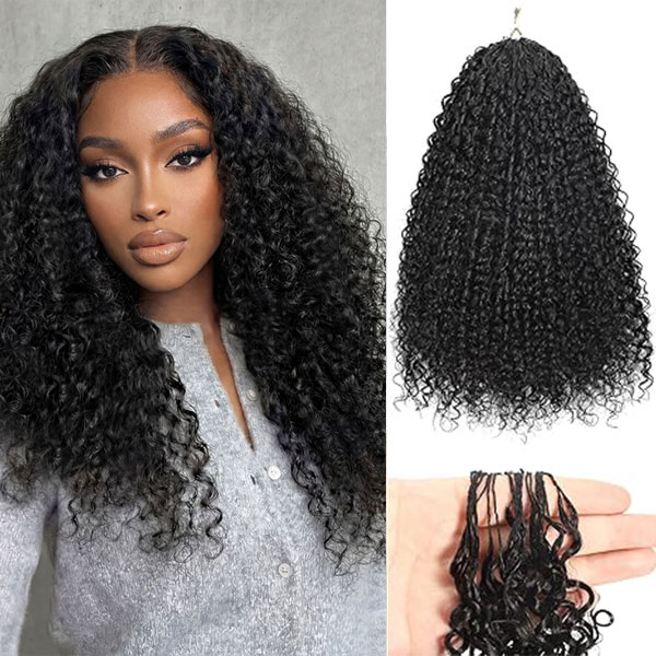 Partihandel Kinky Curly Feathering Tip Crochet Human Hair Extensions