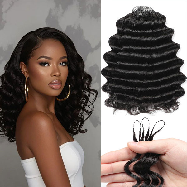 Virgin Ocean Wave Feathers Human Hair Extensions