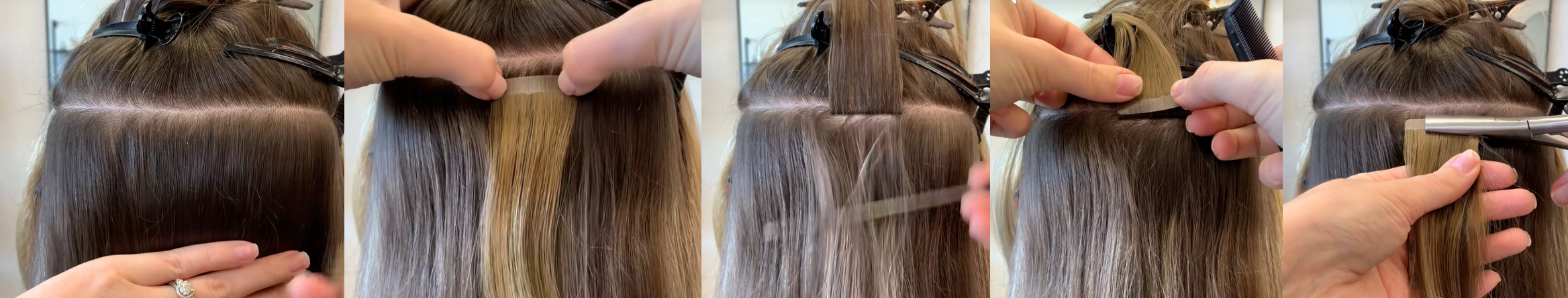 Hur man installerar tejp i hårförlängningar