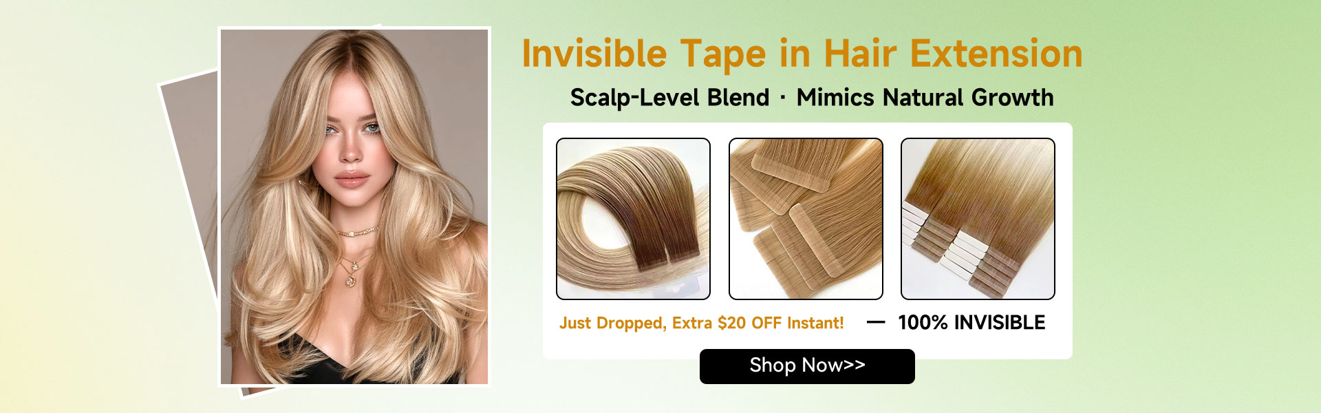 fita invisível na extensão do cabelo