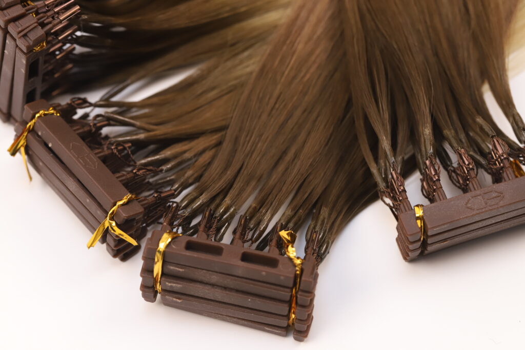 extensão de cabelo duplo puxado