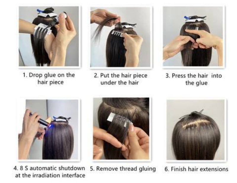 how to install v light hair extensions