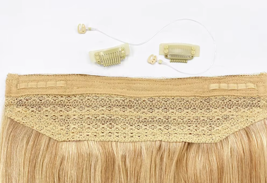 blonde halo hair extension