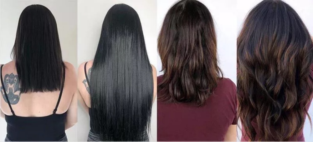 damage free hair extension before and after
