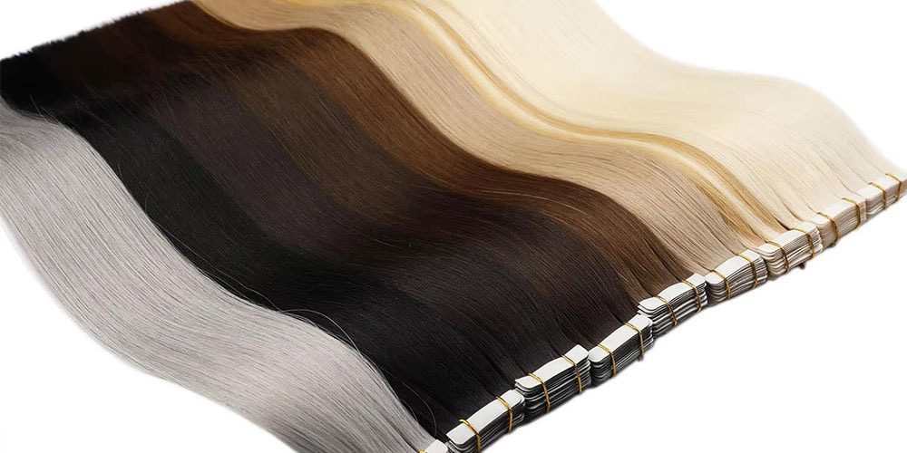 Extensões de cabelo com fita adesiva