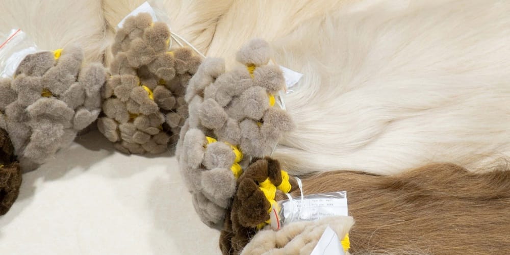 encomenda de extensões de cabelo a granel